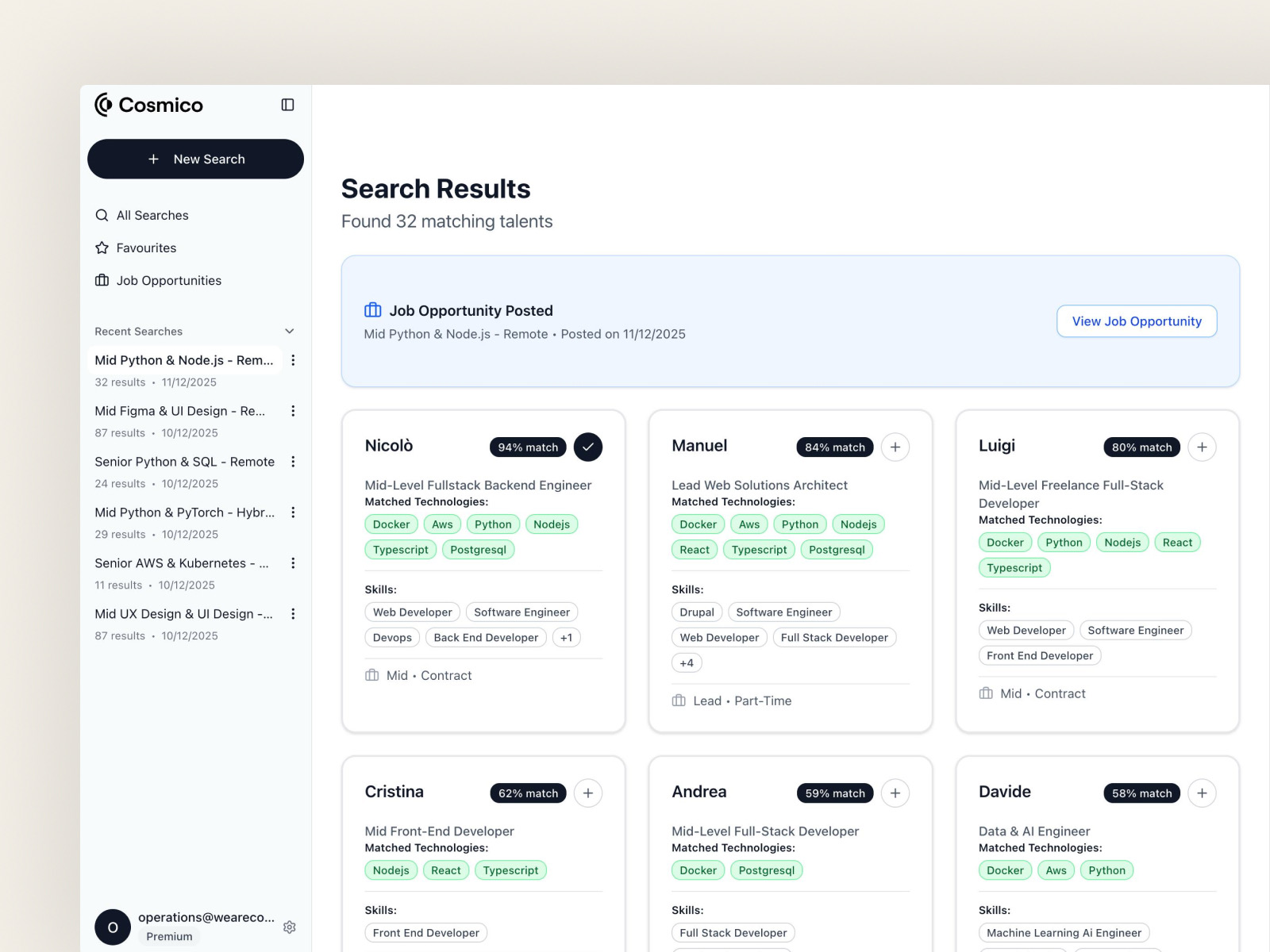 Custom micro-SaaS interface