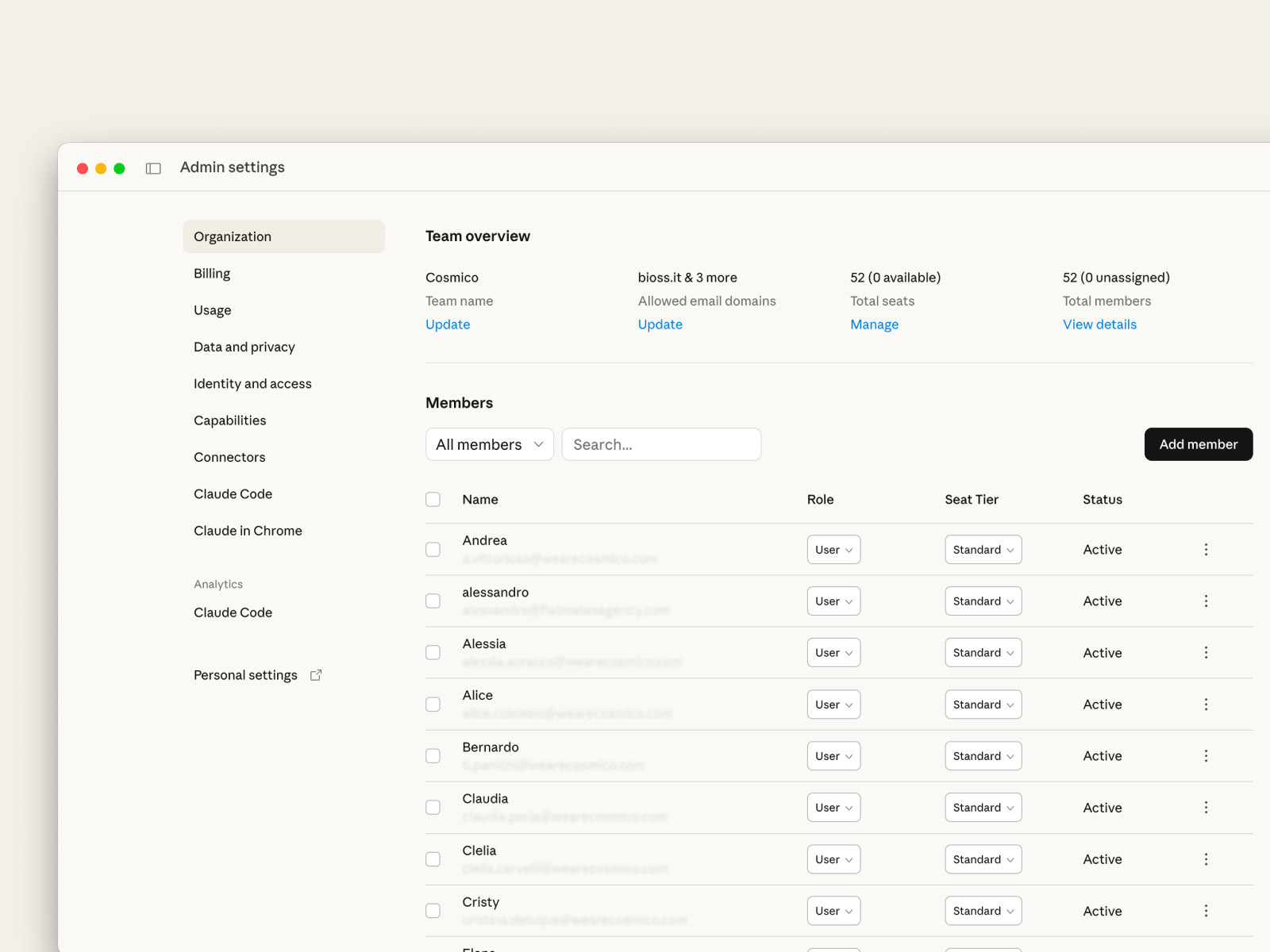 Claude Admin Console